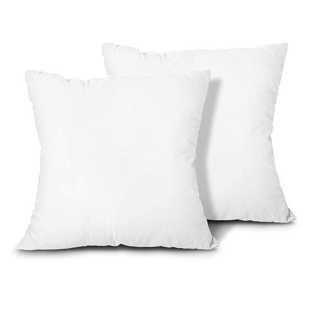EDOW Throw Pillow Inserts, Set of 2 Lightweight Down Alternative Polyester Pillow, Couch Cushion, Sham Stuffer, Machine Washable. (White, 14x14)