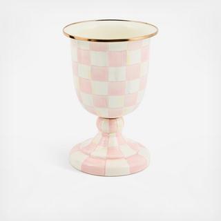 Rosy Check Stainless Steel Pedestal Vase