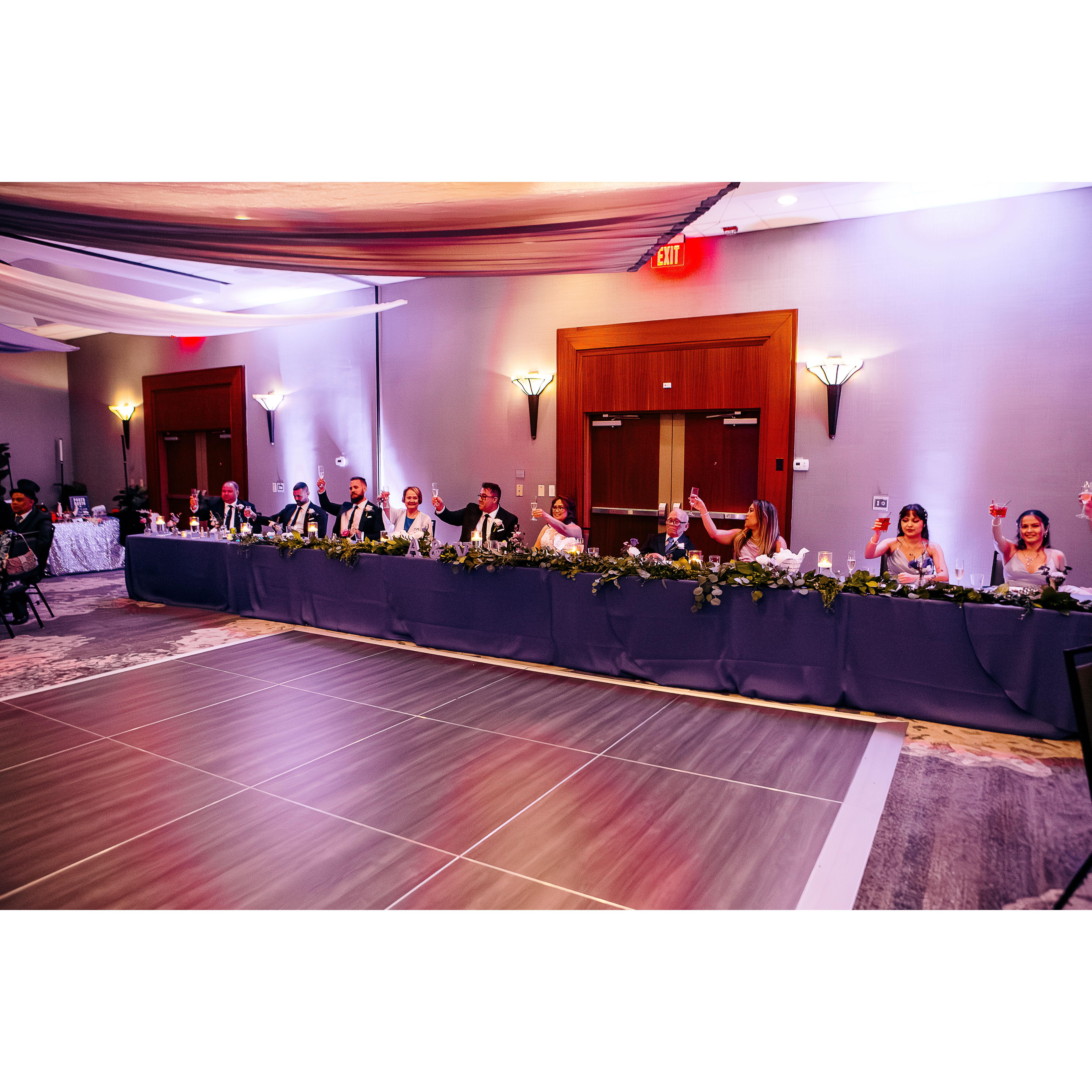 Toast wedding party
