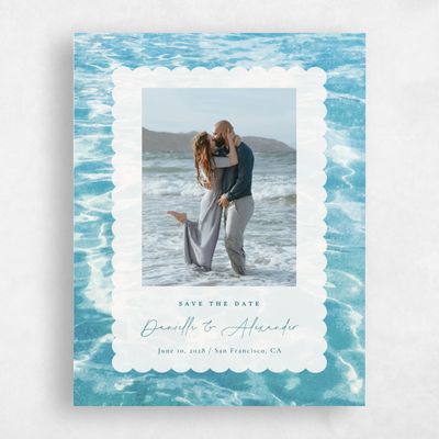 Teal Blue Wedding Save the Date - Luve Photo