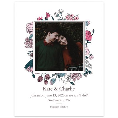 White Wedding Digital Save the Date - Smith and Mills Portrait