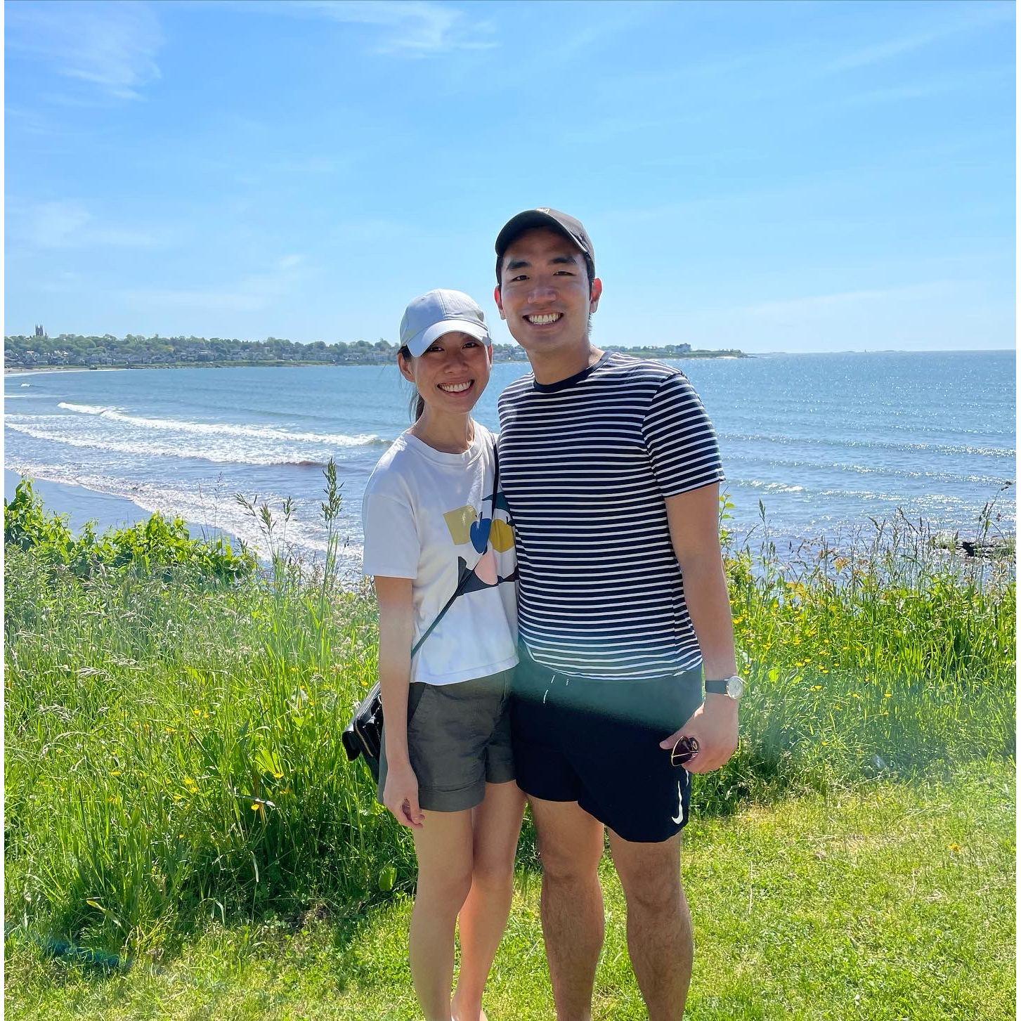 Summer cliff walk in Newport, RI
