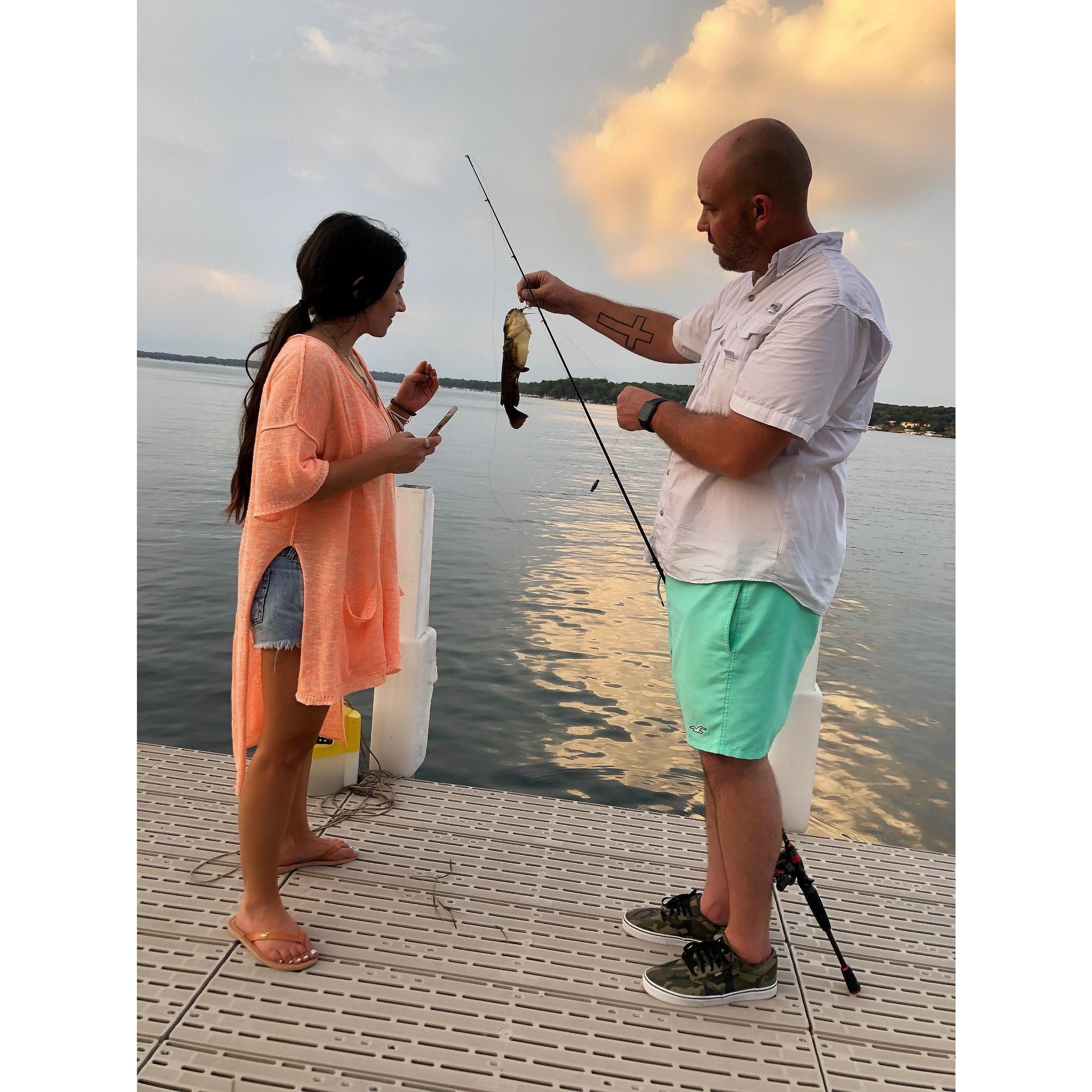 Fishing at Lake Okoboji- Caught one!!!