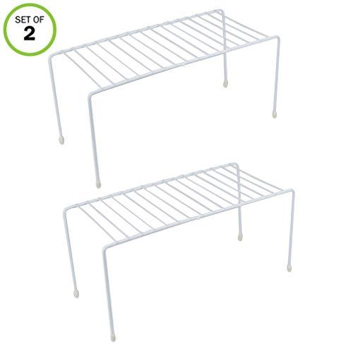 Evelots Kitchen Cabinet/Counter Shelf-Double Your Space-Sturdy Metal-Set of 2