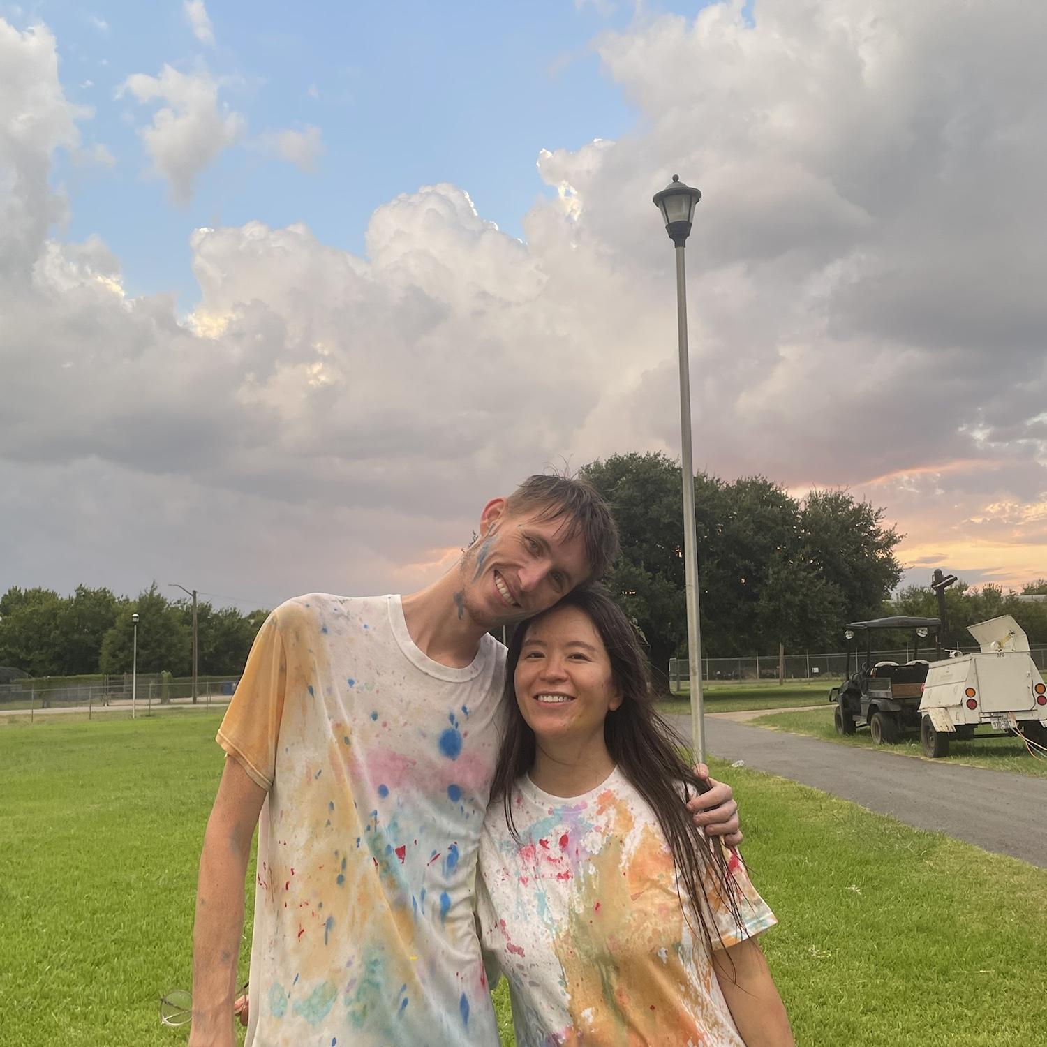 Paint war at SWBTS! Our shirts are as colorful as the sky 😆
