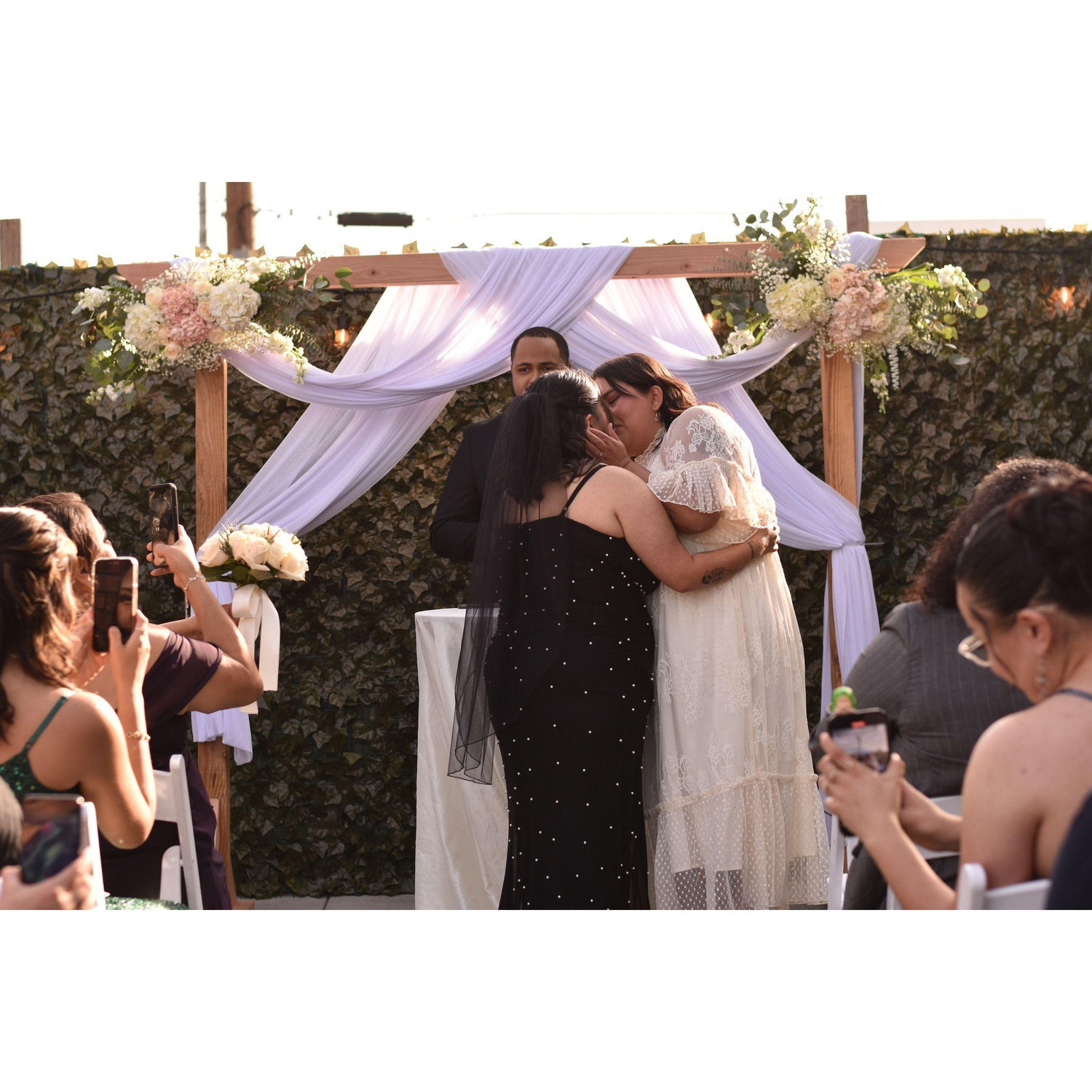First kiss as wives!