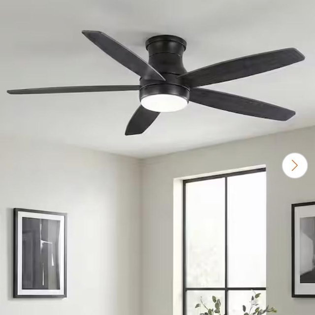 Home Decorators Collection Ashby Park 60 in. Integrated White Color Changing LED Matte Black Ceiling Fan with Light Kit and Remote Control 59609