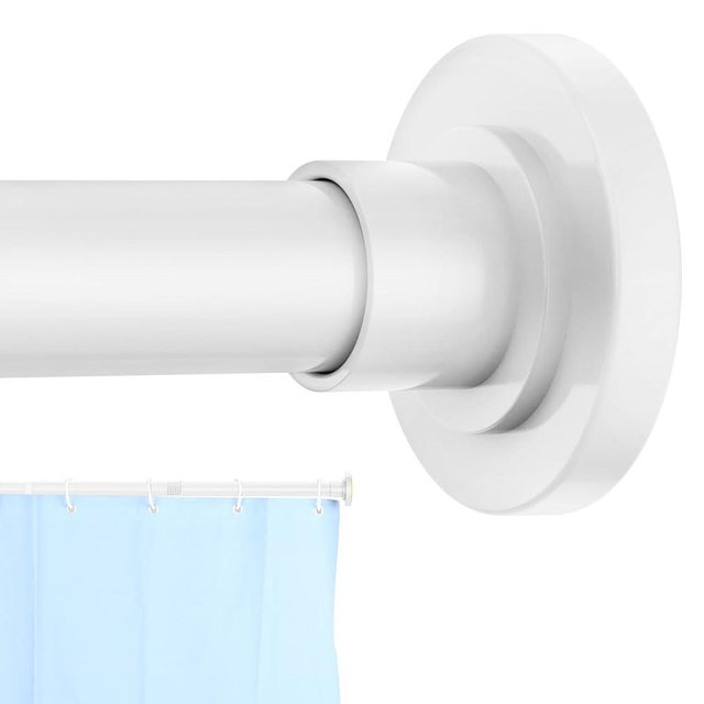 CorkLatta White Shower Curtain Rod 31 to 68 Inch,1 Inch Diameter Adjustable Spring Tension Stainless Steel Telescoping Rod,Easy Install,No Rust