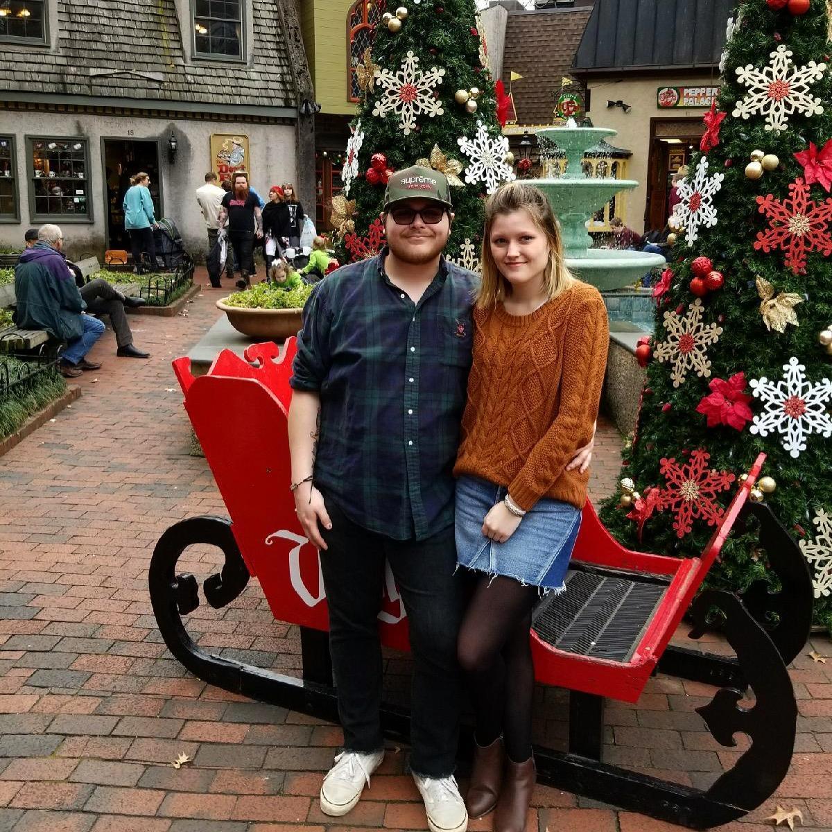 We took this picture before eating the best doughnuts in Gatlinburg, TN.
