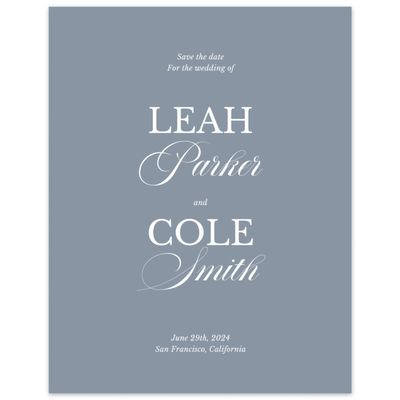 Dusty Blue Wedding Digital Save the Date - Ellis Portrait
