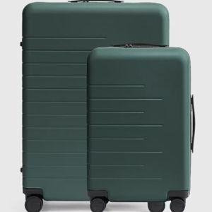 Small Carry-On & Large Check-In Suitcase Bundle in Dark Green
