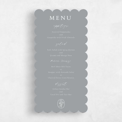 Grey Scalloped Wedding Menu - Sintra