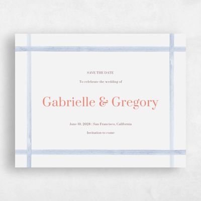 Blue Simple Wedding Save the Date - Harbor Landscape