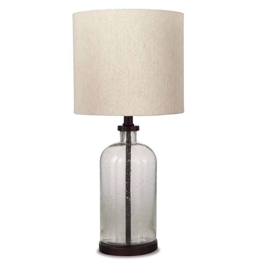 Signature Design by Ashley Bandile Modern Farmhouse 22.5" Seeded Glass Table Lamp, Bronze