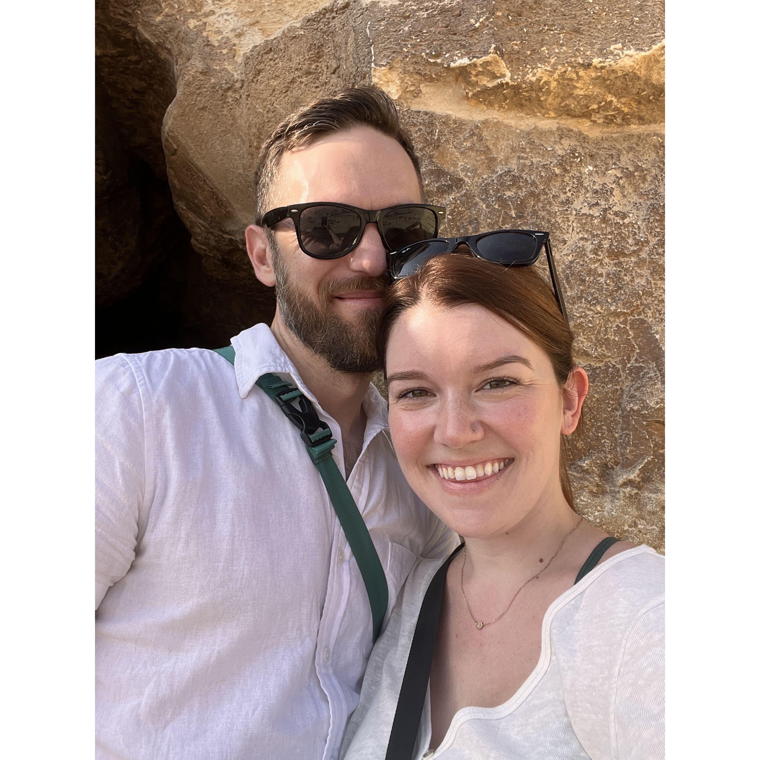 Behind us is one of the Great Pyramids of Giza!