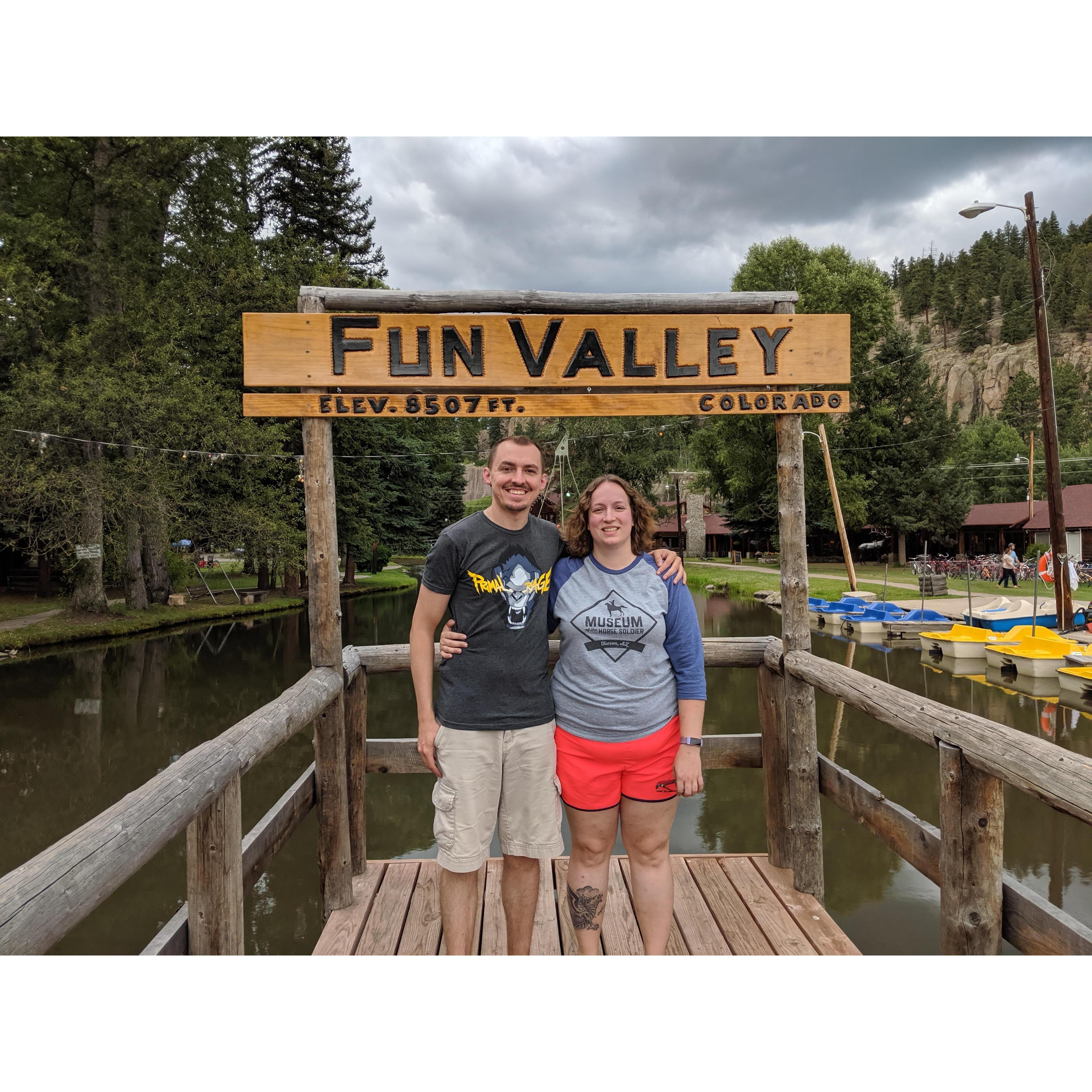 Sariah and Chris up at Fun Valley, CO