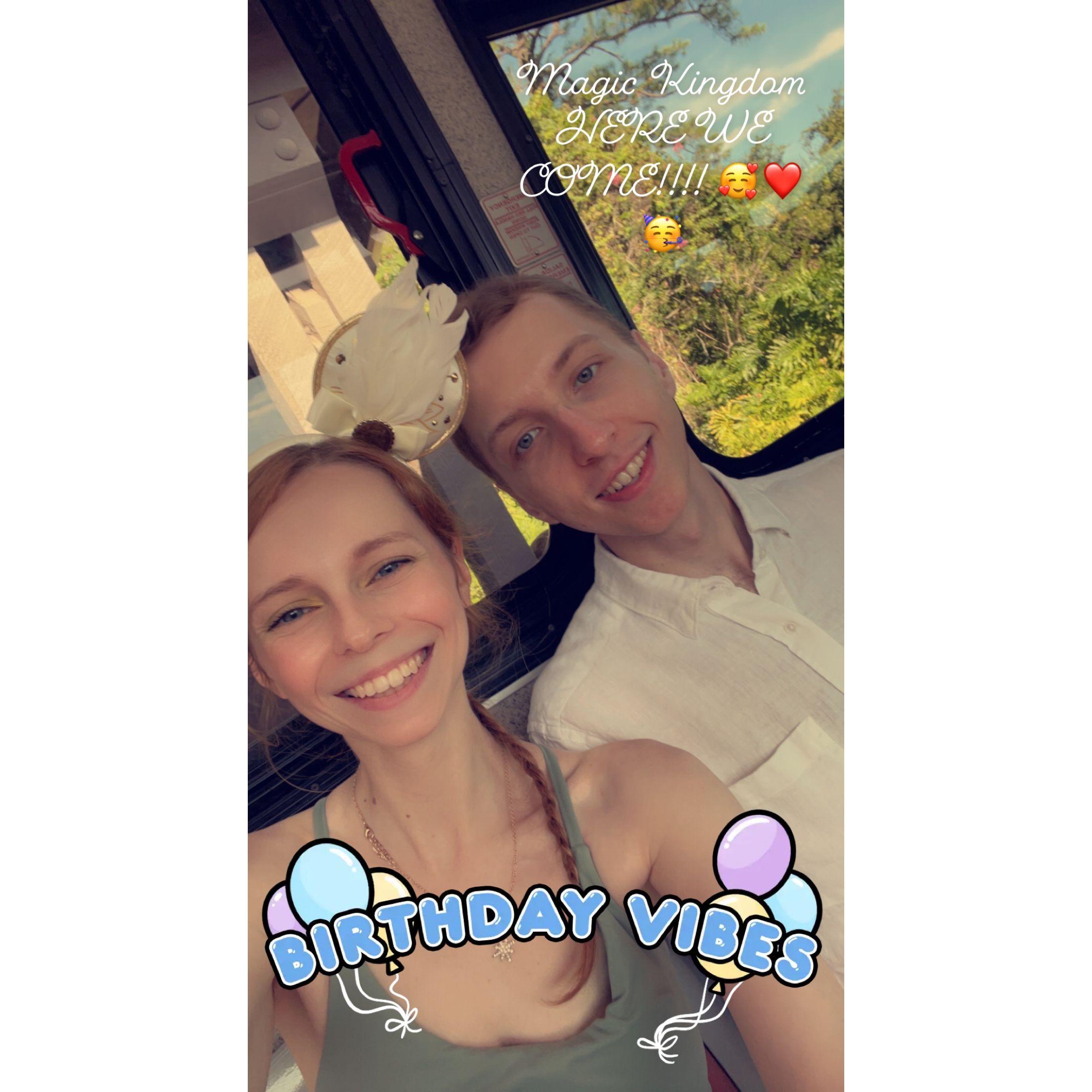 Celebrating the bride's birthday in Magic Kingdom