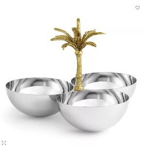 Michael Aram Palm Triple Bowl Server
