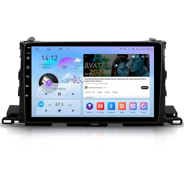 ViaBecs Android 13 Radio for Toyota Highlander 2014-2019,10.2 Inch QLED HD Touch Screen, 6G+128G with Wireless Apple Carplay, Android Auto, WiFi, DSP, SWC, AM FM Radio