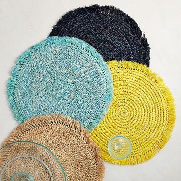 Woven Brights Placemats - green or aqua