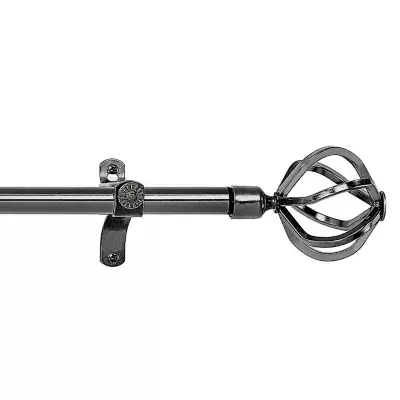 MyHome Metallo Carrera 28 to 48-Inch Adjustable Single Curtain Rod Set in Brushed Nickel