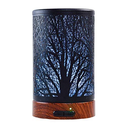 Ultrasonic Cool Mist Essential Oil Diffuser 100ml Capacity Metal Aromatherapy Diffuser with Waterless Auto Shut-Off Protection,7 Colors Changed LED for Home,Office,SPA (Tree)