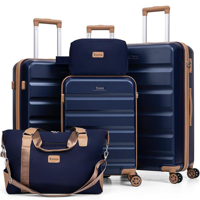 Eeeza Luggage Sets 5 Piece,Suitcases with Wheels,ABS Hard Case Luggage with TSA Lock Spinner Wheels,Carry On Luggage Set (20/24/28 Inch)