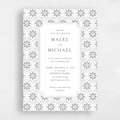 Pewter Gray, Grey Wedding Invitation - Aeolus Portrait