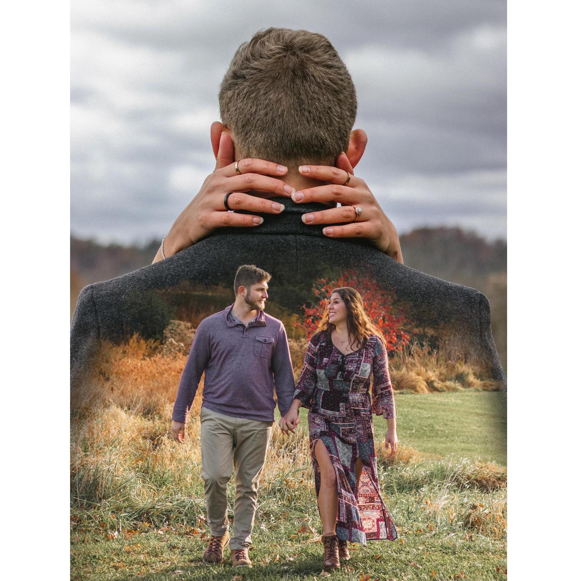 Did you know the couple took their own engagement photos? Hannah is a part-time photographer and Jacob is a full-time model, of course.