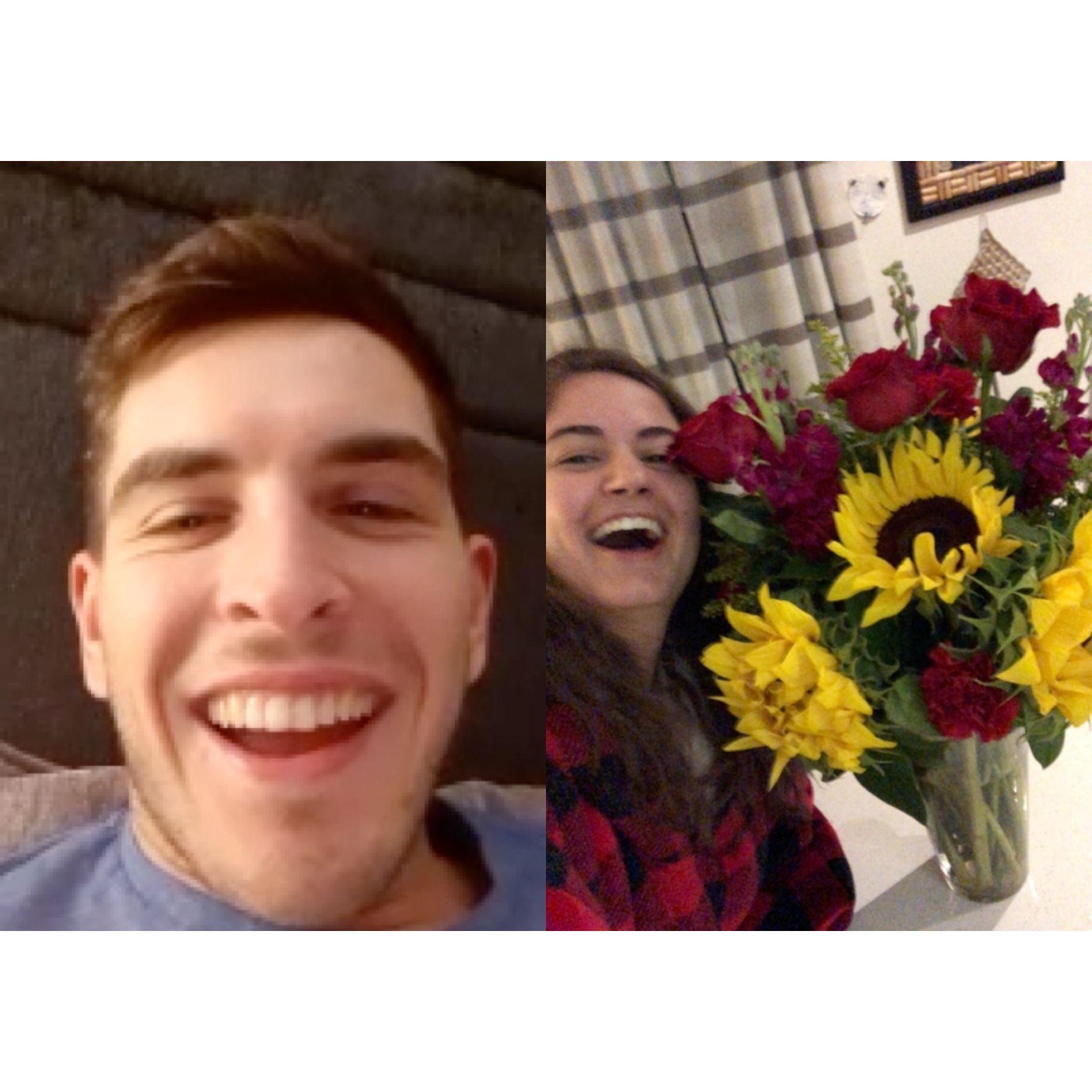 Another virtual date from the early days. This time, when Will sent V-Day flowers :')