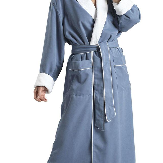 MONARCH Plush Lined Microfiber Spa Robe - Periwinkle Small