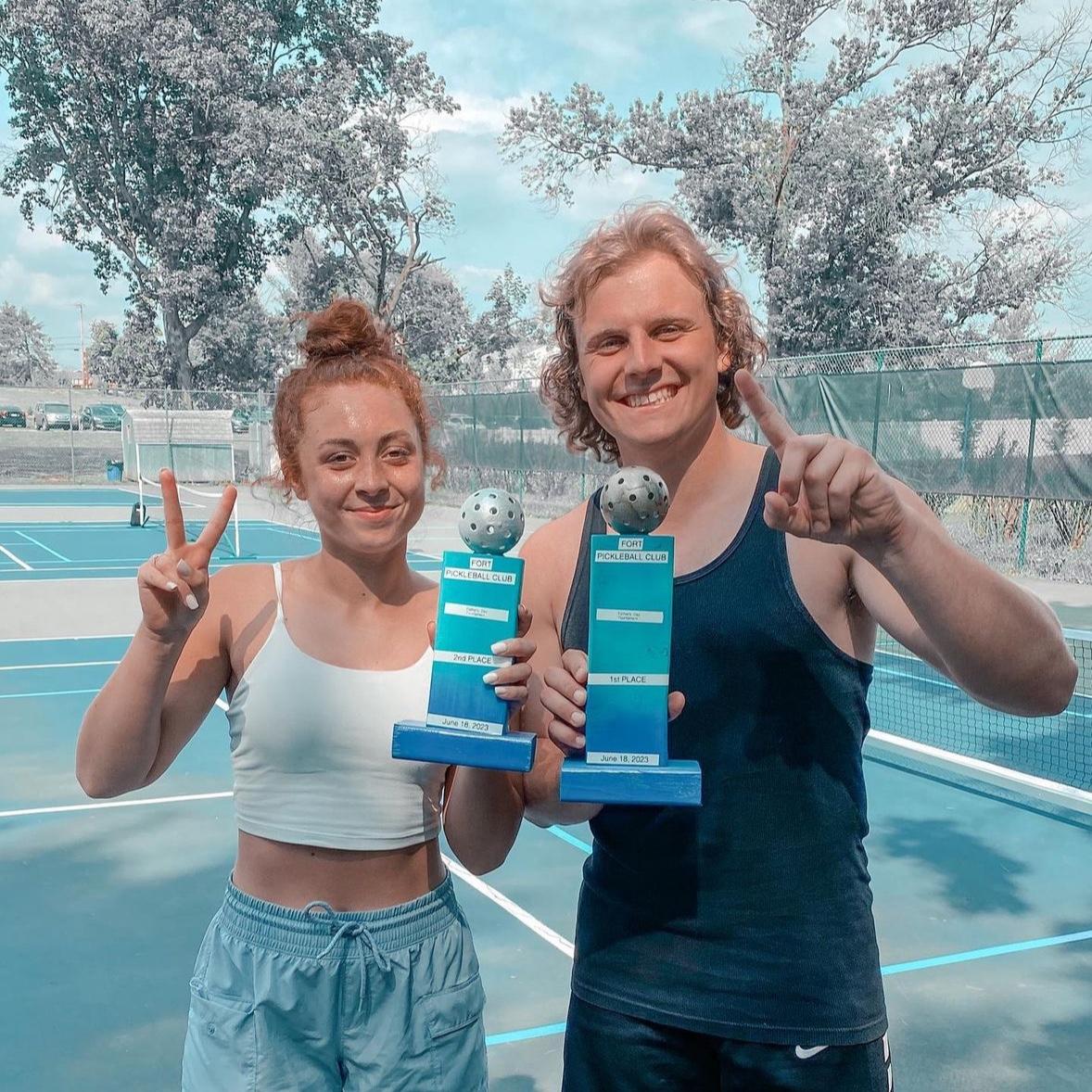 Us after we won the pickleball tournament! (Luke’s first time playing as well😂)