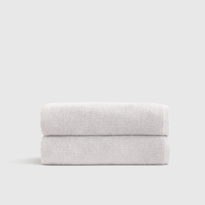 Turkish Ribbed Quick Dry Bath Towel (Set of 2) - Silver