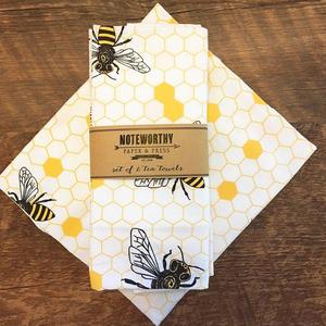 Honey Bee Kitchen Towels, Set of 2 Tea Towels