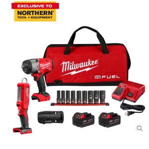 Milwaukee M18 FUEL 1/2in. High Torque Impact Wrench with Light Socket, Drive Size 1/2in., 18V, Model# 2967-22S2