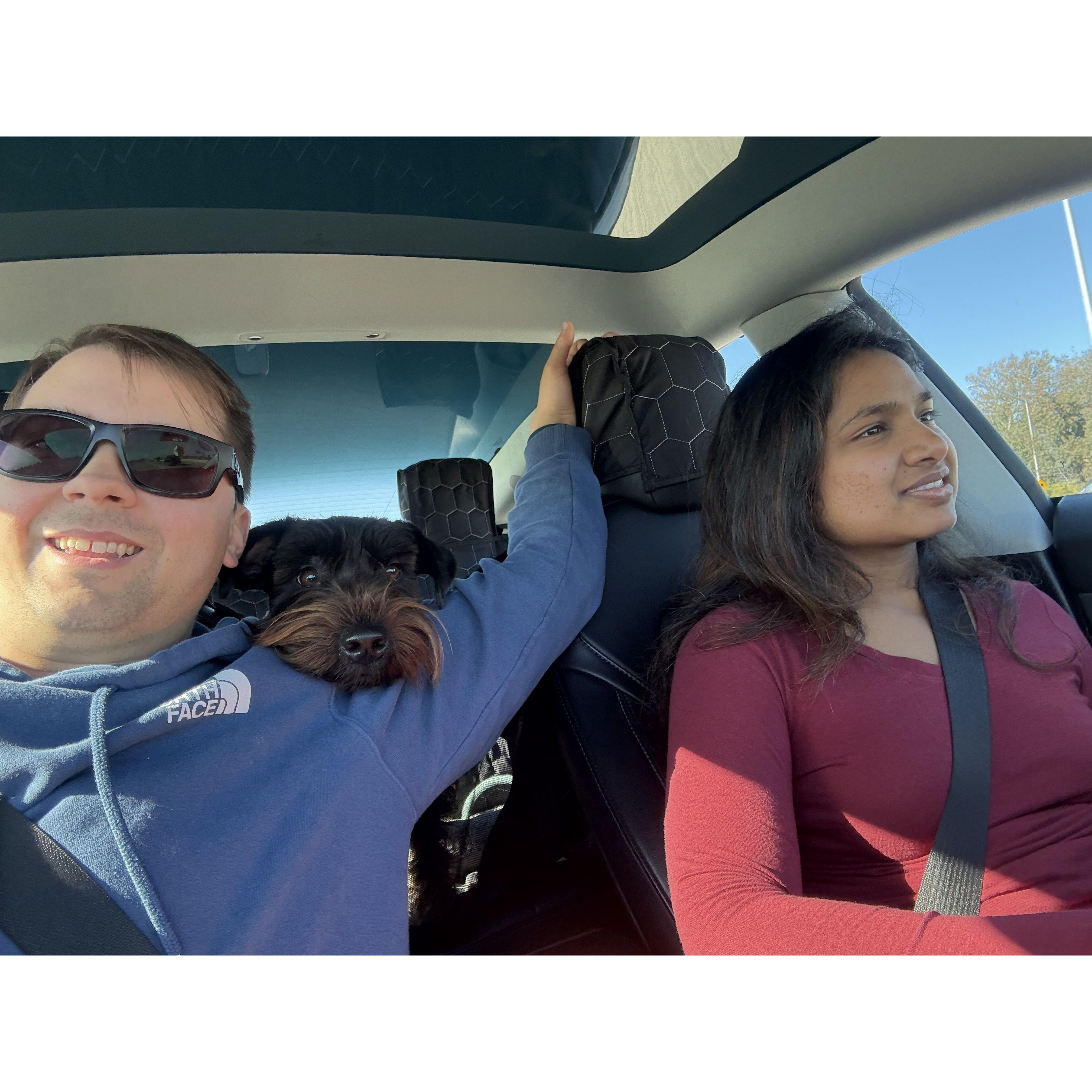 Car rides + Matcha + selfies = happiness on wheels.