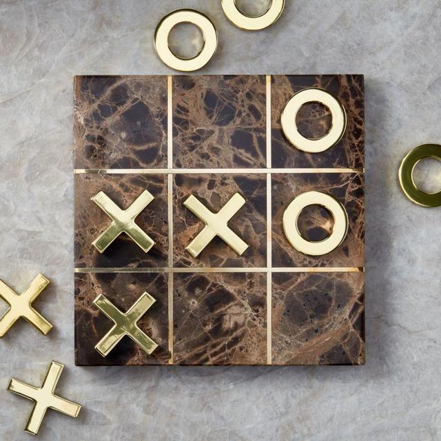 Indah Brown Marble Tic Tac Toe