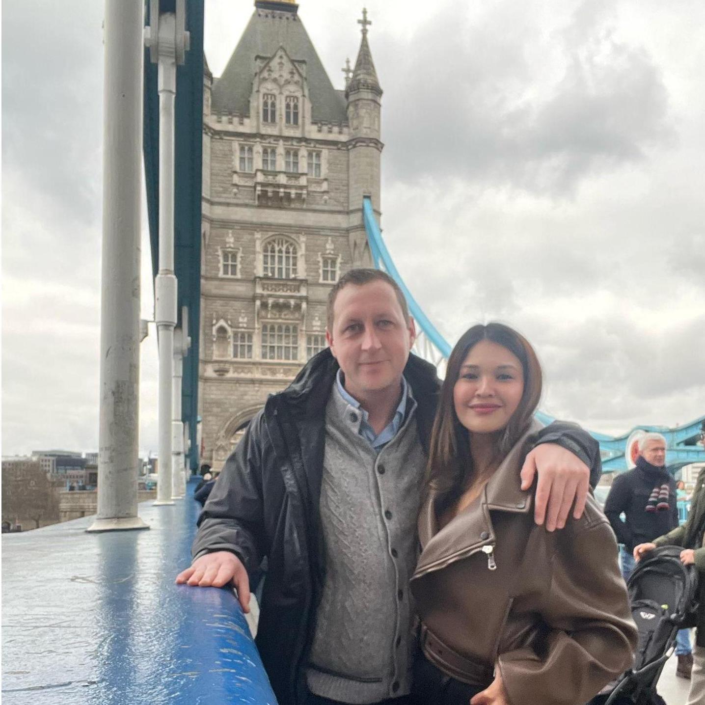 Jean's first trip to England.