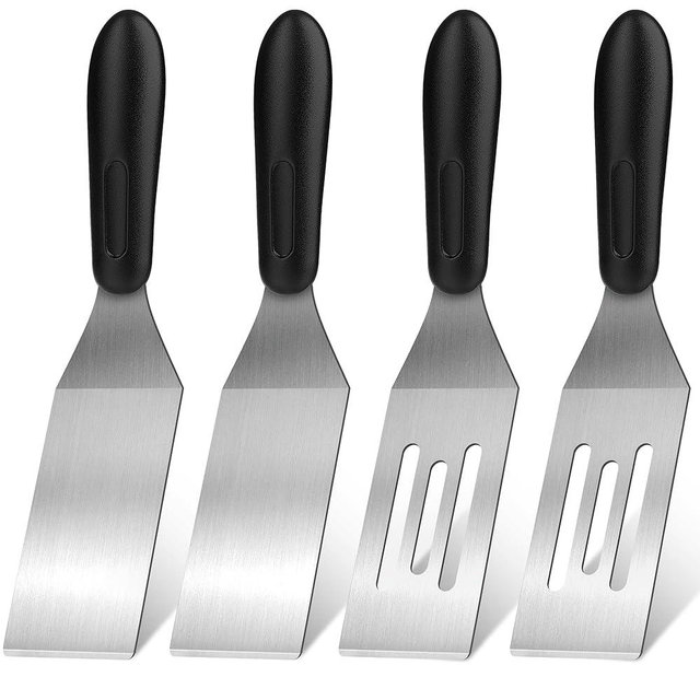 2Pcs Stainless Steel Spatula Set,Mini Serving Spatula for Kitchen Use,Metal Spatula for Cooking with Heat Resistant Handle,Metal Spatulas for kitchen use for Pancakes、Lasagna、Brownies (4PCS)