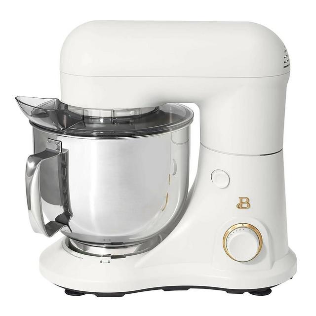 Beautiful 5.3 QT Stand Mixer w/Tilt-Head Design, Stainless Bowl, 300-Watt Power, 12-Speed Control, Includes Beater, Dough Hook, Whisk, Splash Shield (White Icing)