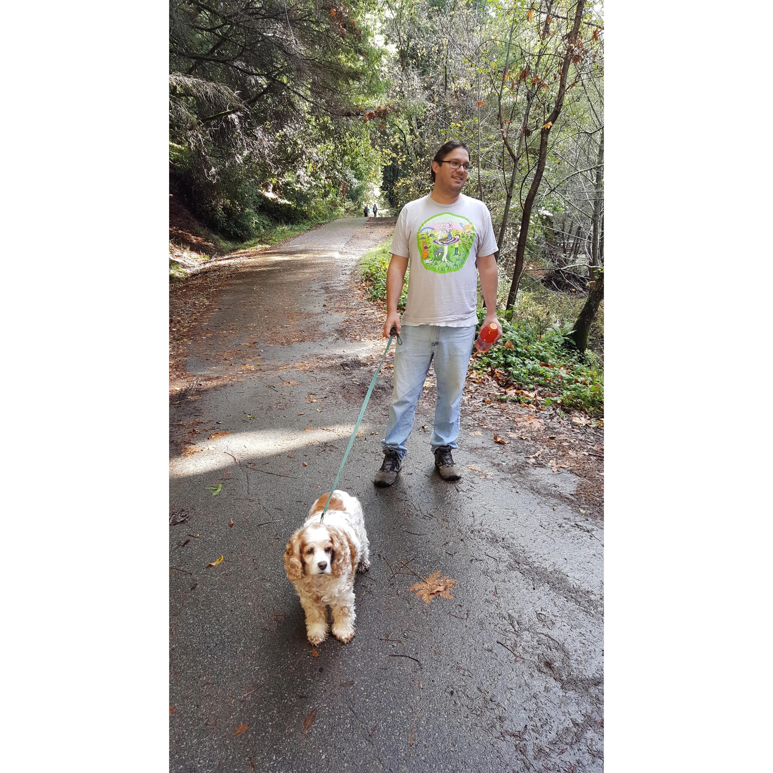 Henry Cowell, wearing a Rick and Morty shirt.