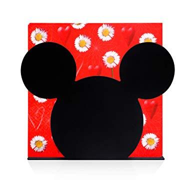 Finex Mickey Mouse Head Stainless Steel Napkin Holder Stand for kitchen table party (Black)