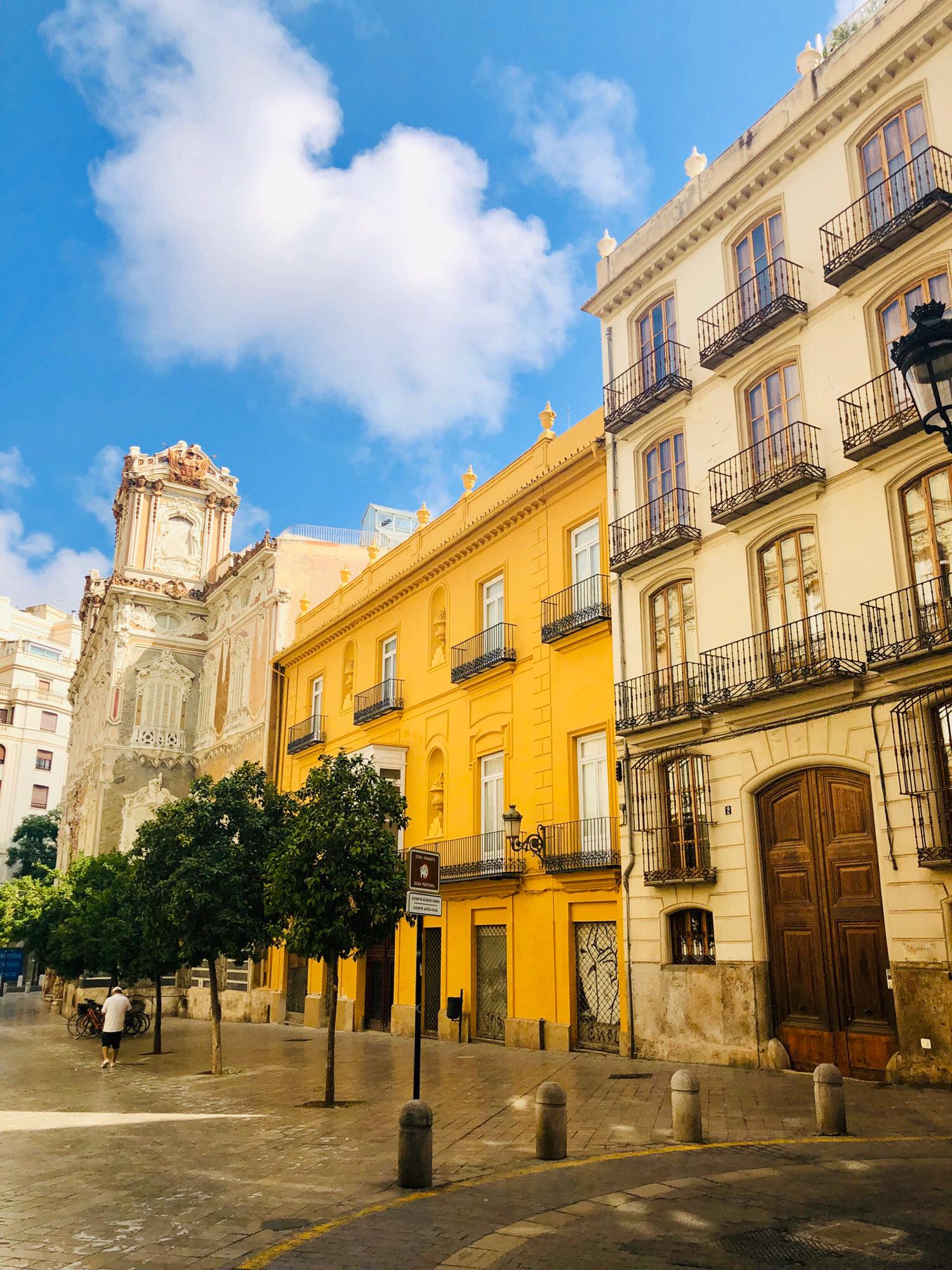 The view outside of our hotel in Valencia