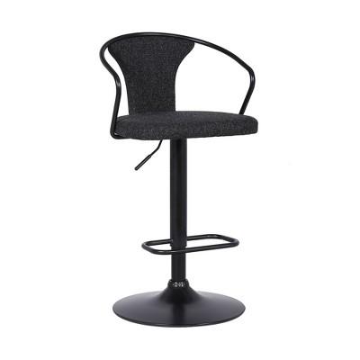 Ian Contemporary Adjustable Barstool Black - Armen Living
