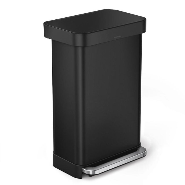 simplehuman™ Rectangular Step Can, Matte Black, 45L