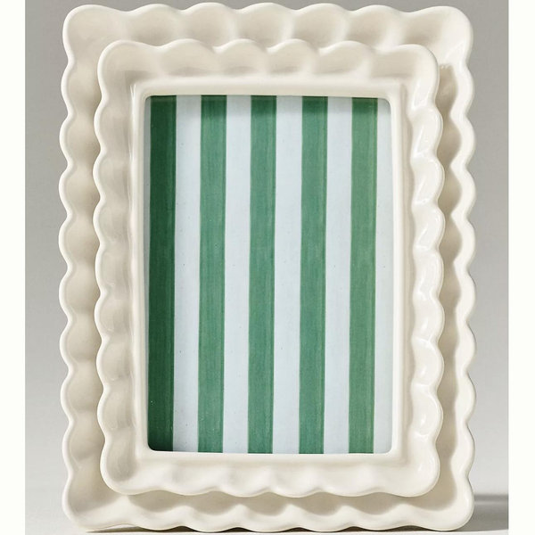 Philippa Scalloped Picture Frame - White - 5 X 7