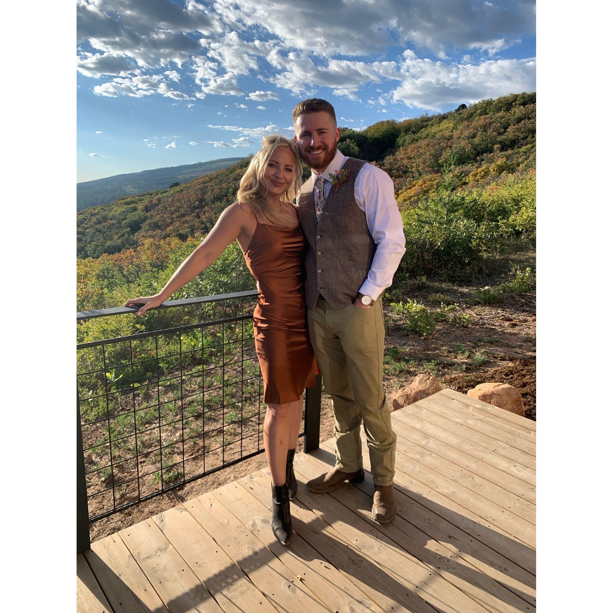 Our first wedding as a couple - watching Garrett and Morgen tie the knot in beautiful Durango, Colorado.