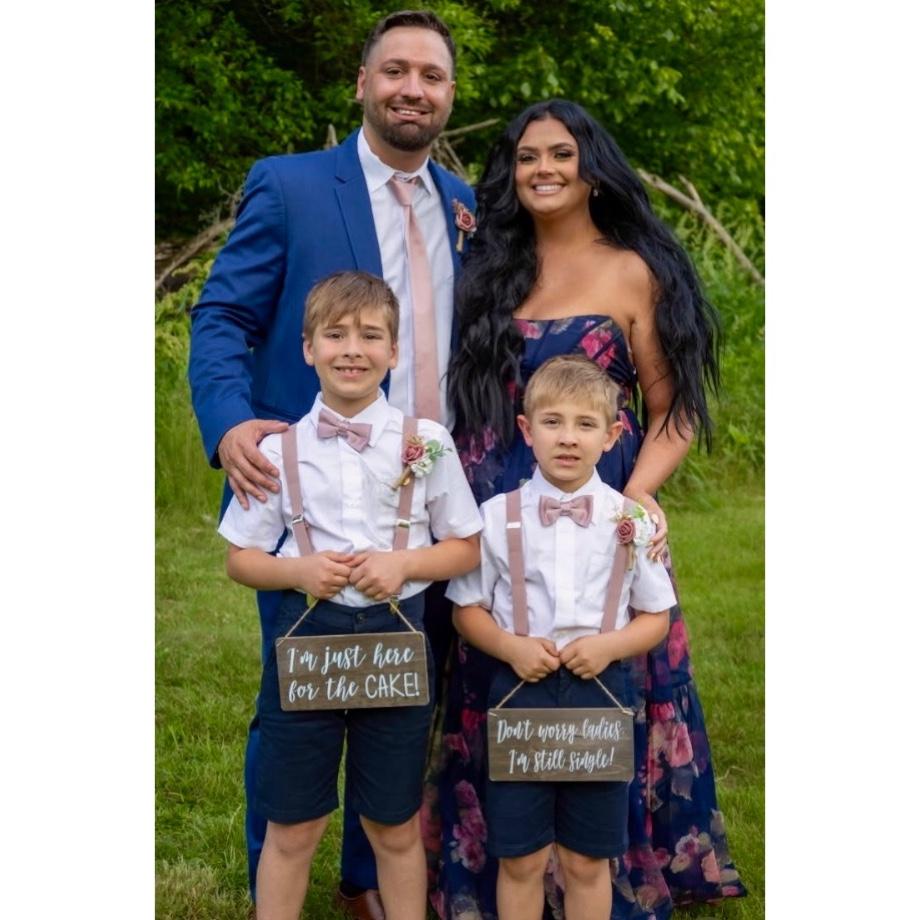 Our little family celebrating Aunt Pam’s wedding.