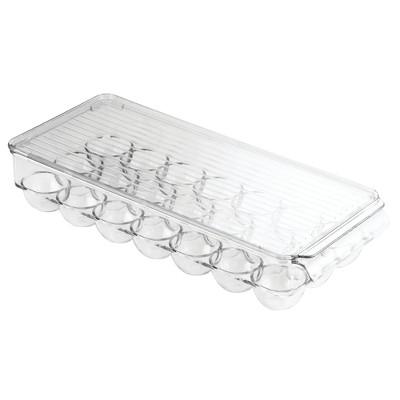 InterDesign Fridge Binz 12-Egg Holder with Lid Small Clear