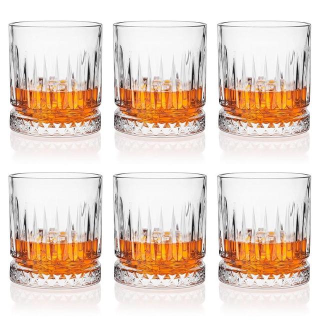 Cambareign Whiskey Glasses Set of 6, 11oz Old Fashioned Cocktail Glasses, Lead-free Crystal Scotch Bourbon Glass, Whiskey Tumblers for Scotch Bourbon
